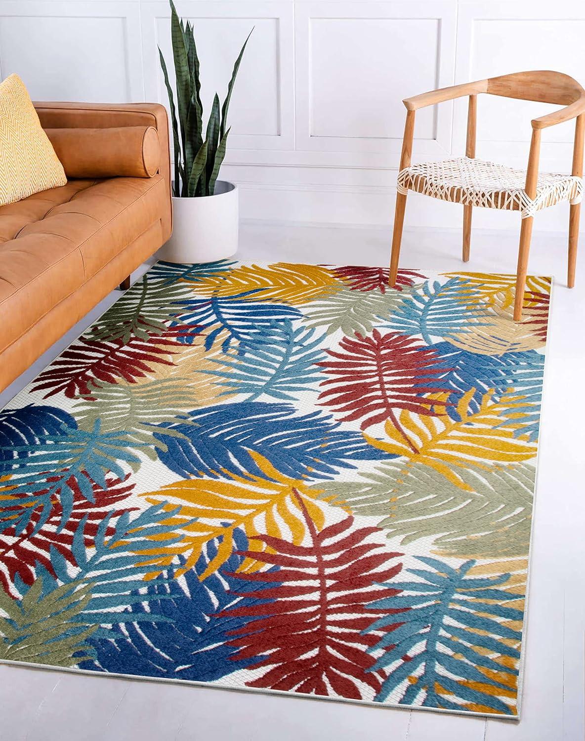 image:imageLeick Home 595173 Talipot Palm Indoor Outdoor Area Rug Rectangle 3x5