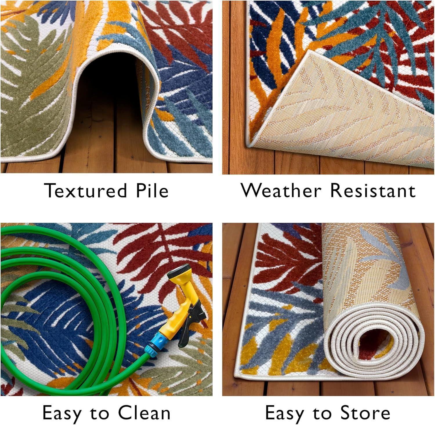 image:imageLeick Home 595173 Talipot Palm Indoor Outdoor Area Rug Rectangle 3x5