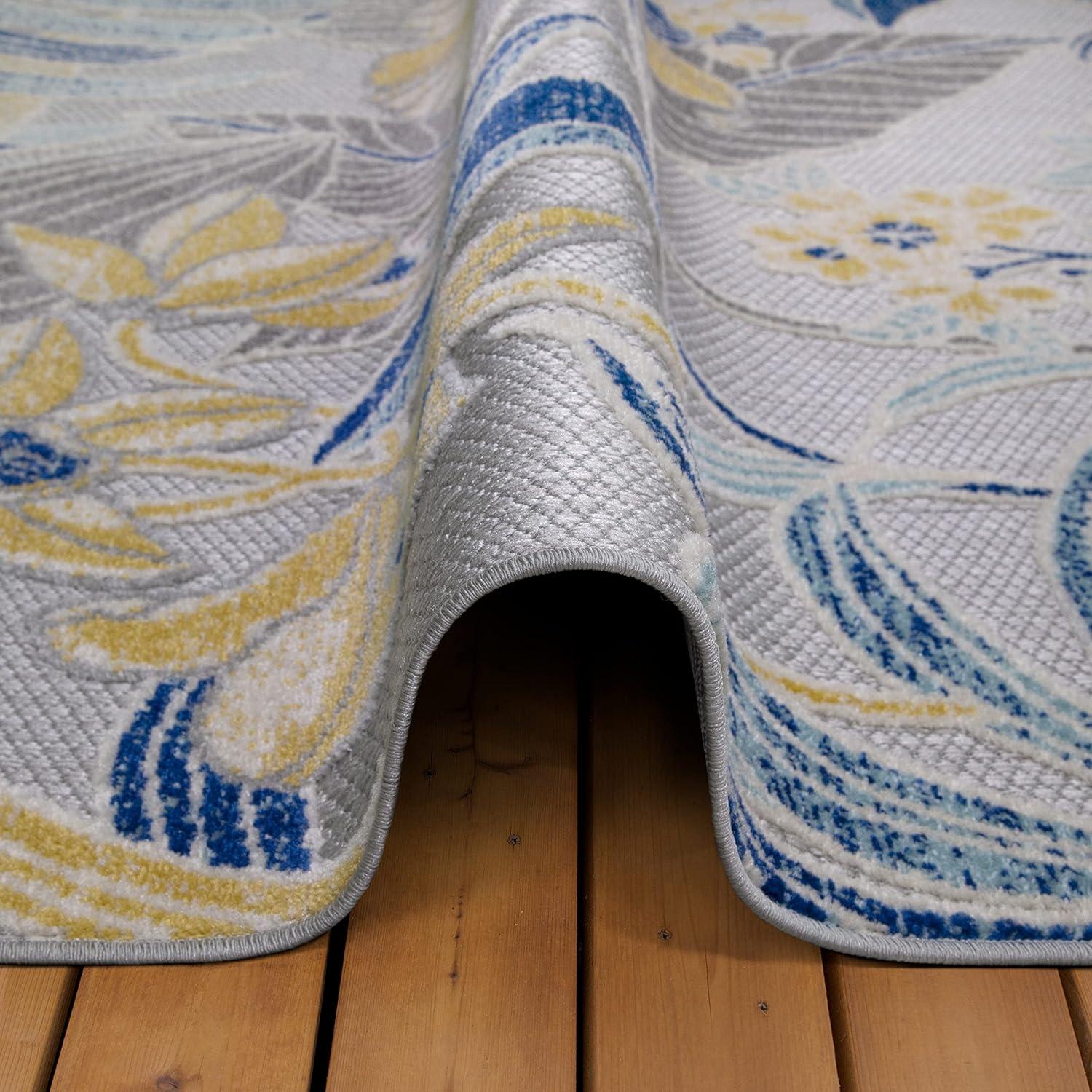 image:imageLeick Home 595231 Song Runner Floral Indoor Outdoor Area Rug Runner 2x8
