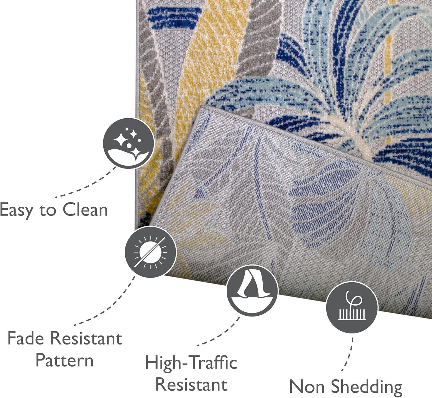 image:imageLeick Home 595231 Song Runner Floral Indoor Outdoor Area Rug Runner 2x8