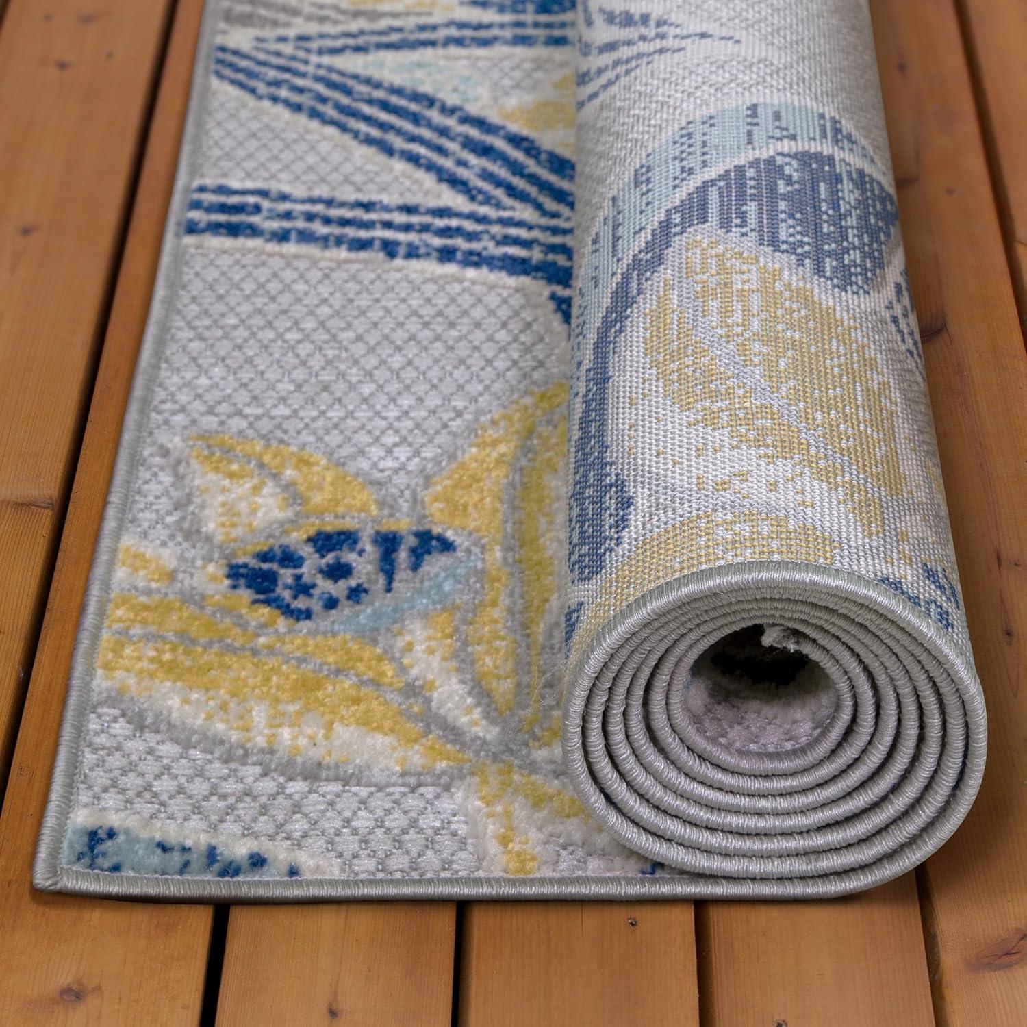 image:imageLeick Home 595231 Song Runner Floral Indoor Outdoor Area Rug Runner 2x8