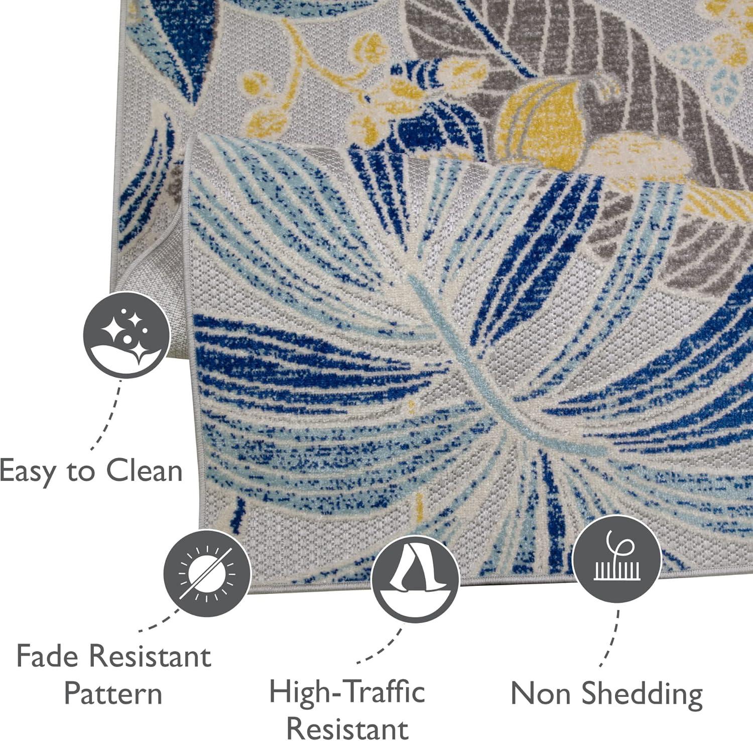 image:imageLeick Home 595280 Song Floral Indoor Outdoor Area Rug Rectangle 67x96