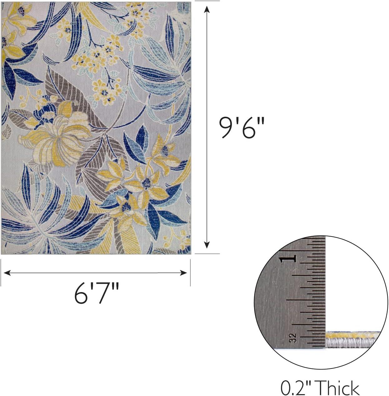 image:imageLeick Home 595280 Song Floral Indoor Outdoor Area Rug Rectangle 67x96