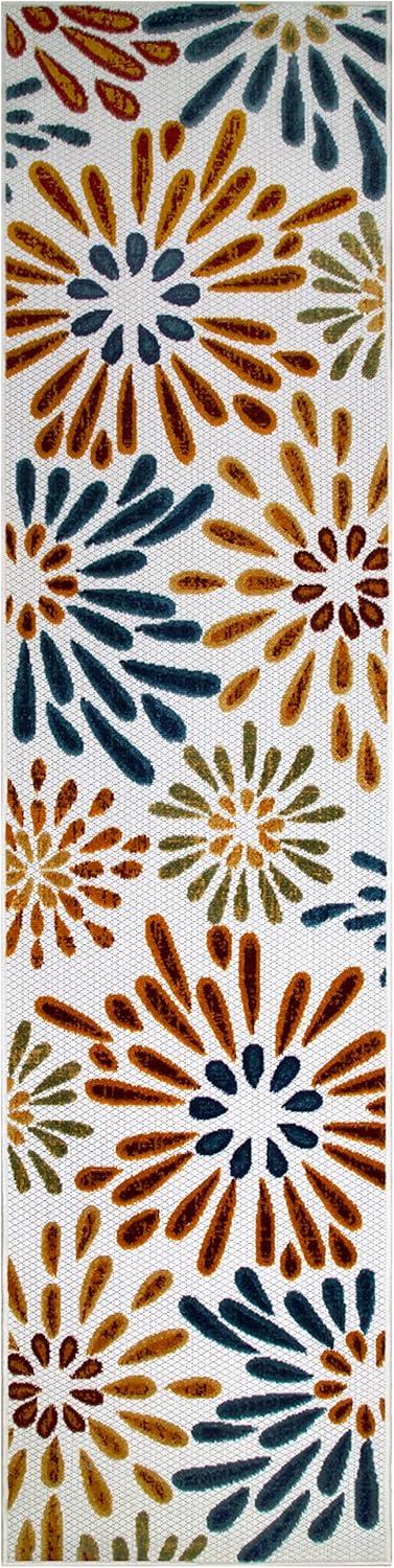 image:imageLeick Home 595371 Beam Runner Flower Indoor Outdoor Area Rug Runner 2x8