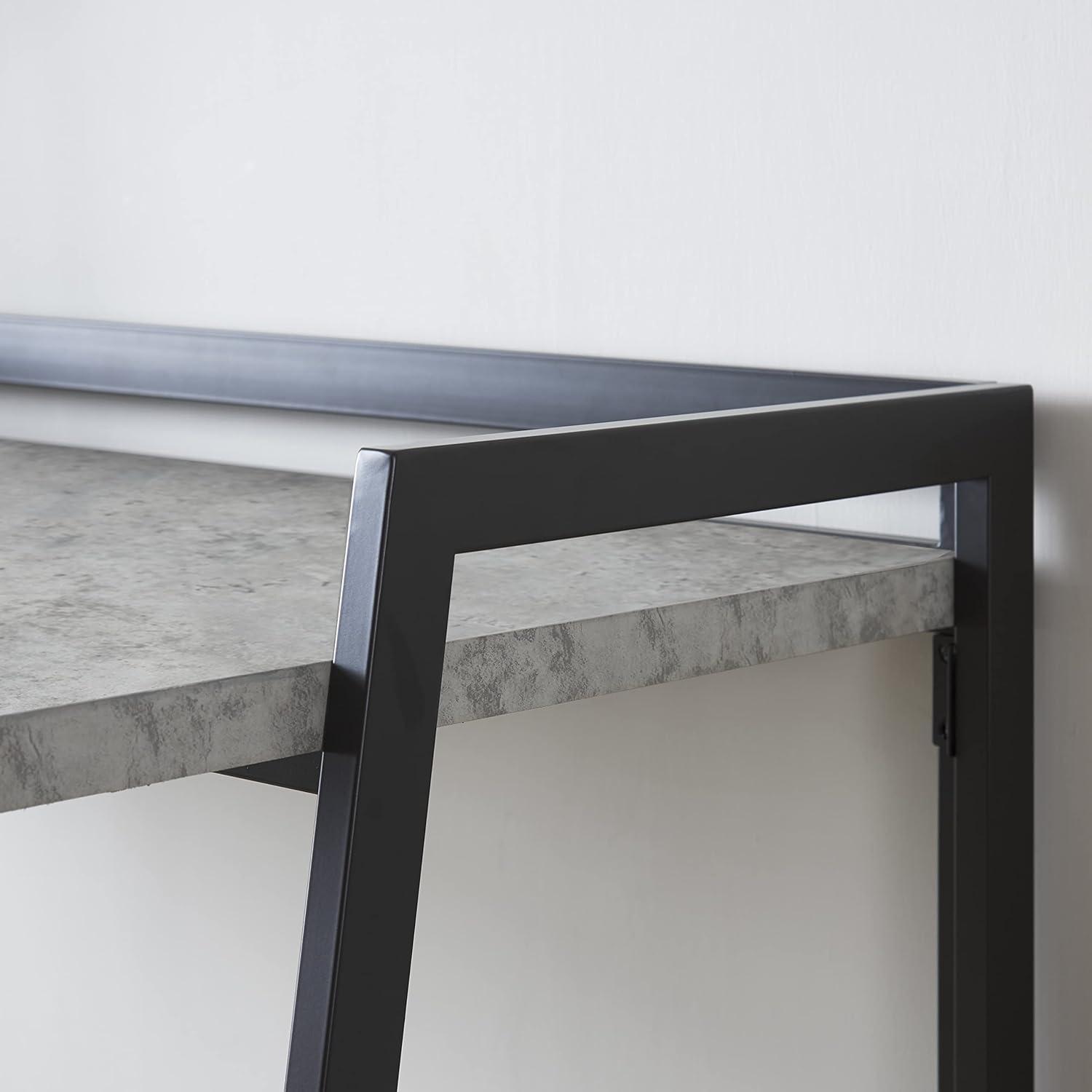 image:imageLeick Home 70004CCGM Mixed Metal and Wood Desk ConcreteGunmetalConcreteGunmetal