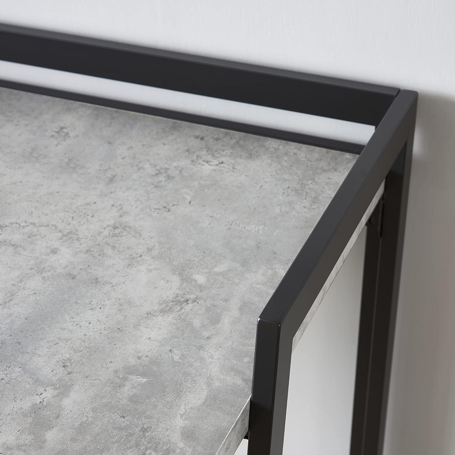 image:imageLeick Home 70004CCGM Mixed Metal and Wood Desk ConcreteGunmetalConcreteGunmetal