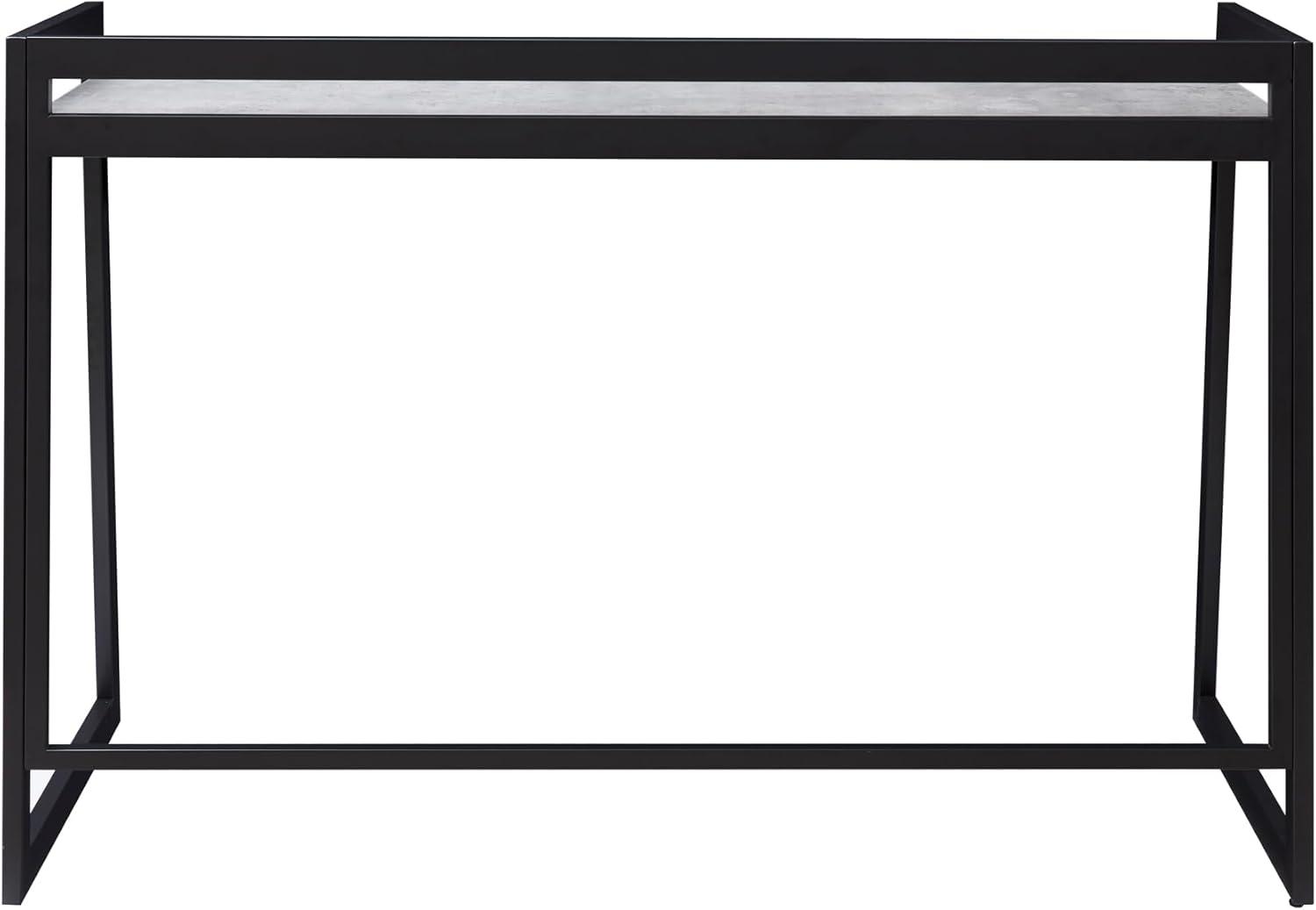 image:imageLeick Home 70004CCGM Mixed Metal and Wood Desk ConcreteGunmetalConcreteGunmetal
