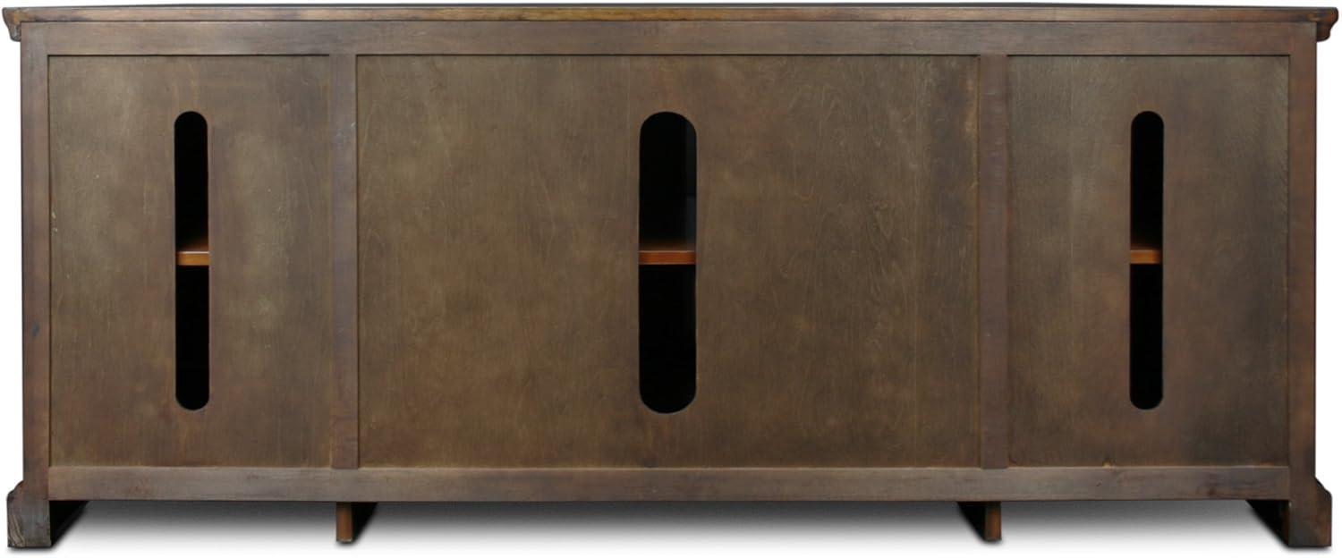 image:imageLeick Home 87350 Three Door TV Stand with Cabinet Storage for 55 TVs Westwood Brown CherryBrown Cherry Black