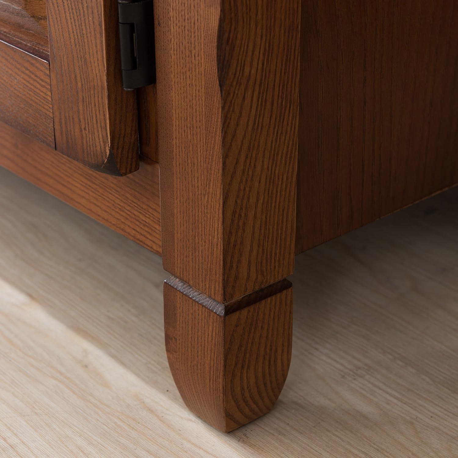 image:imageLeick Home 89046 Rustic Oak TV Stand with Enclosed Storage For 50 TVs Distressed Rustic Autumn