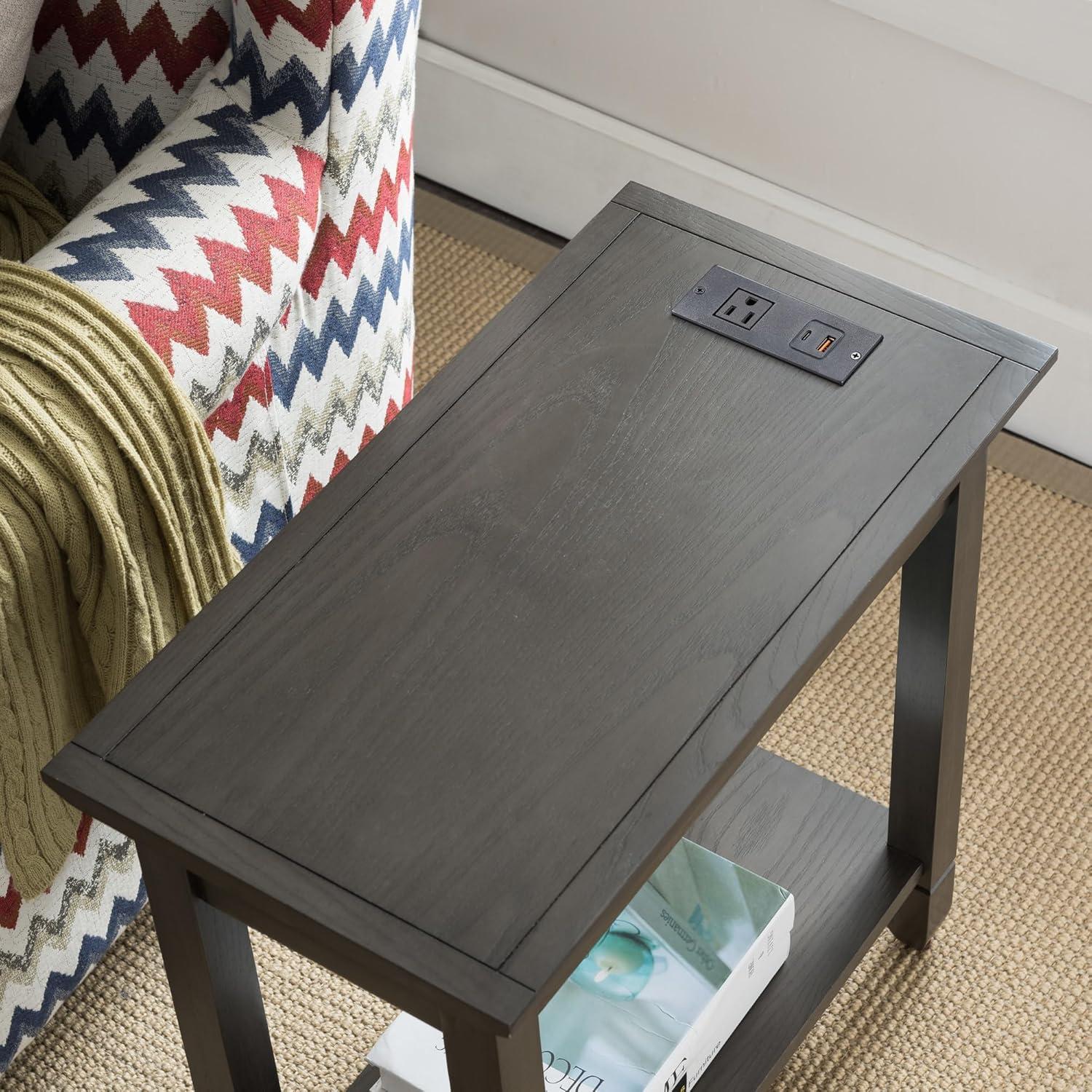 image:imageLeick Home 89400 Rustic Oak and Slate Laptop Desk with Drop Front Keyboard Drawer Distressed Rustic AutumnSmoke Gray