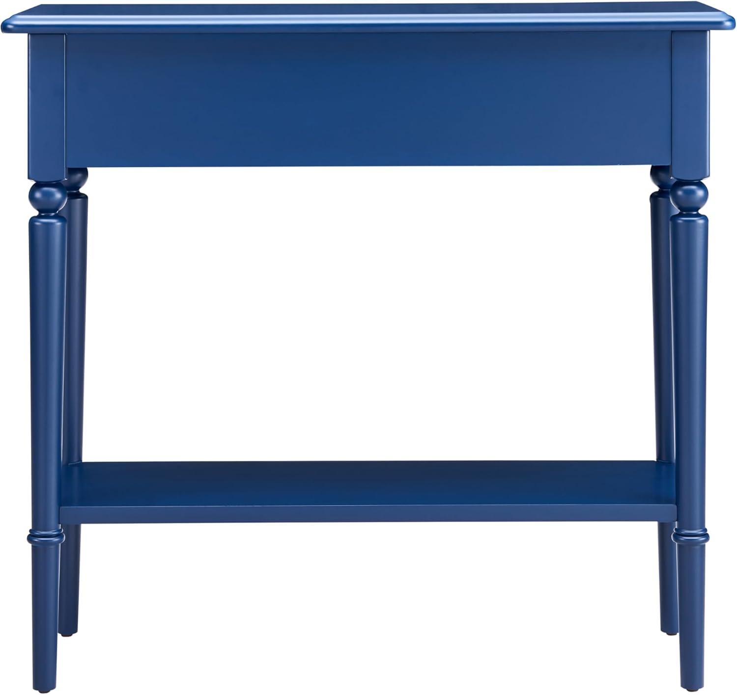 image:imageLeick Home Coastal Console Table Solid Wood 2 Storage Drawers Bottom Display Shelf Narrow Depth EasyAssembly For Living RoomHallway Orchid White 300 in W x 110 in D x 280 in H 2027WTNavy