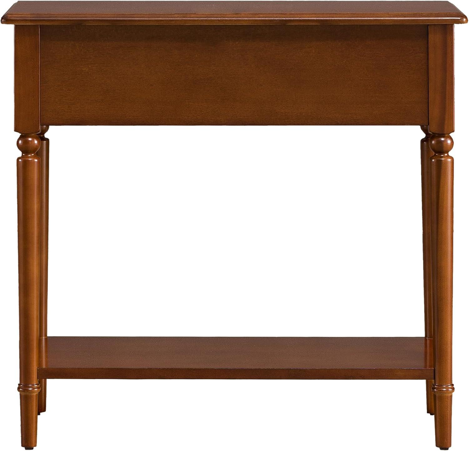image:imageLeick Home Coastal Console Table Solid Wood 2 Storage Drawers Bottom Display Shelf Narrow Depth EasyAssembly For Living RoomHallway Orchid White 300 in W x 110 in D x 280 in H 2027WTPecan