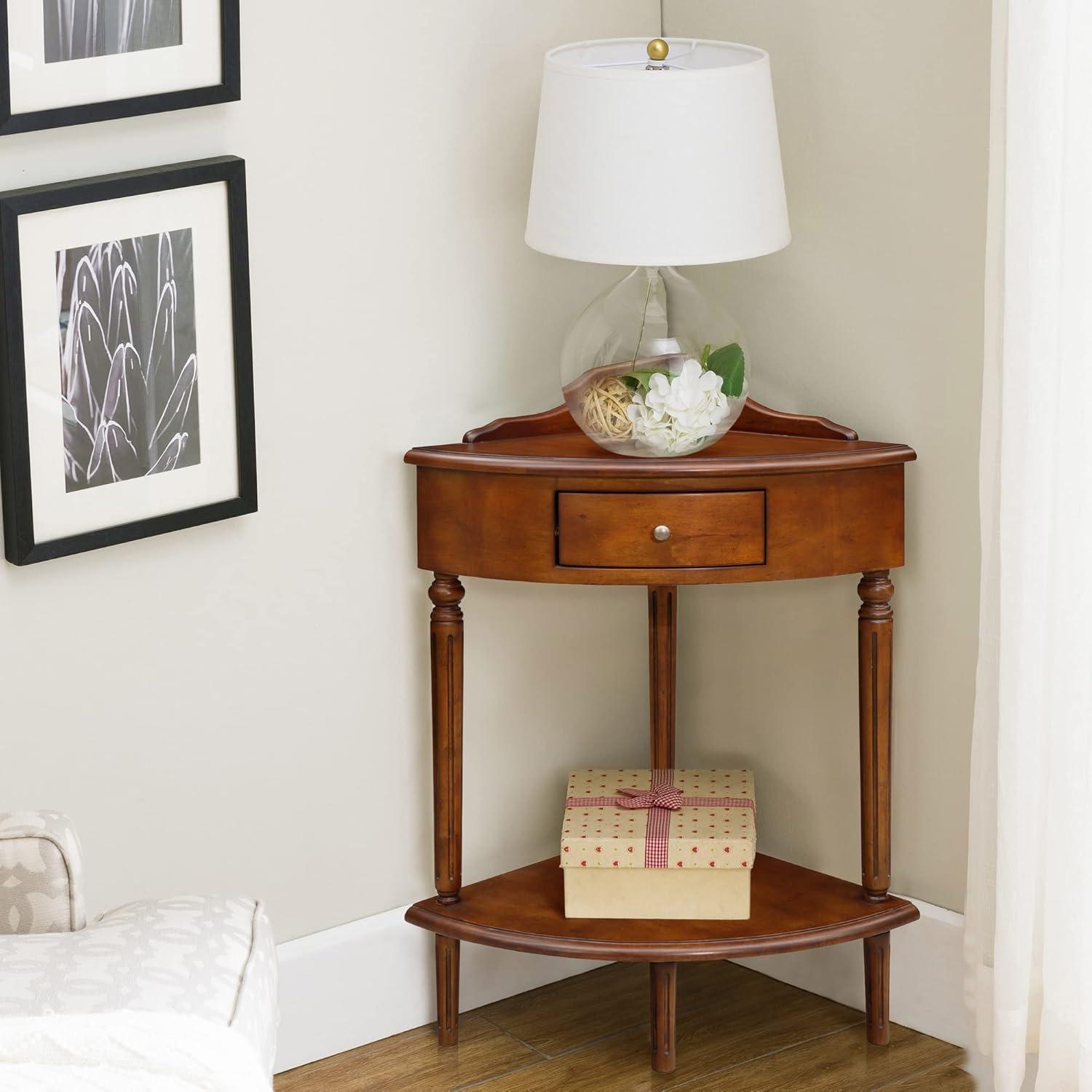 image:imageLeick Home Coastal Console Table Solid Wood 2 Storage Drawers Bottom Display Shelf Narrow Depth EasyAssembly For Living RoomHallway Orchid White 300 in W x 110 in D x 280 in H 2027WTPecan