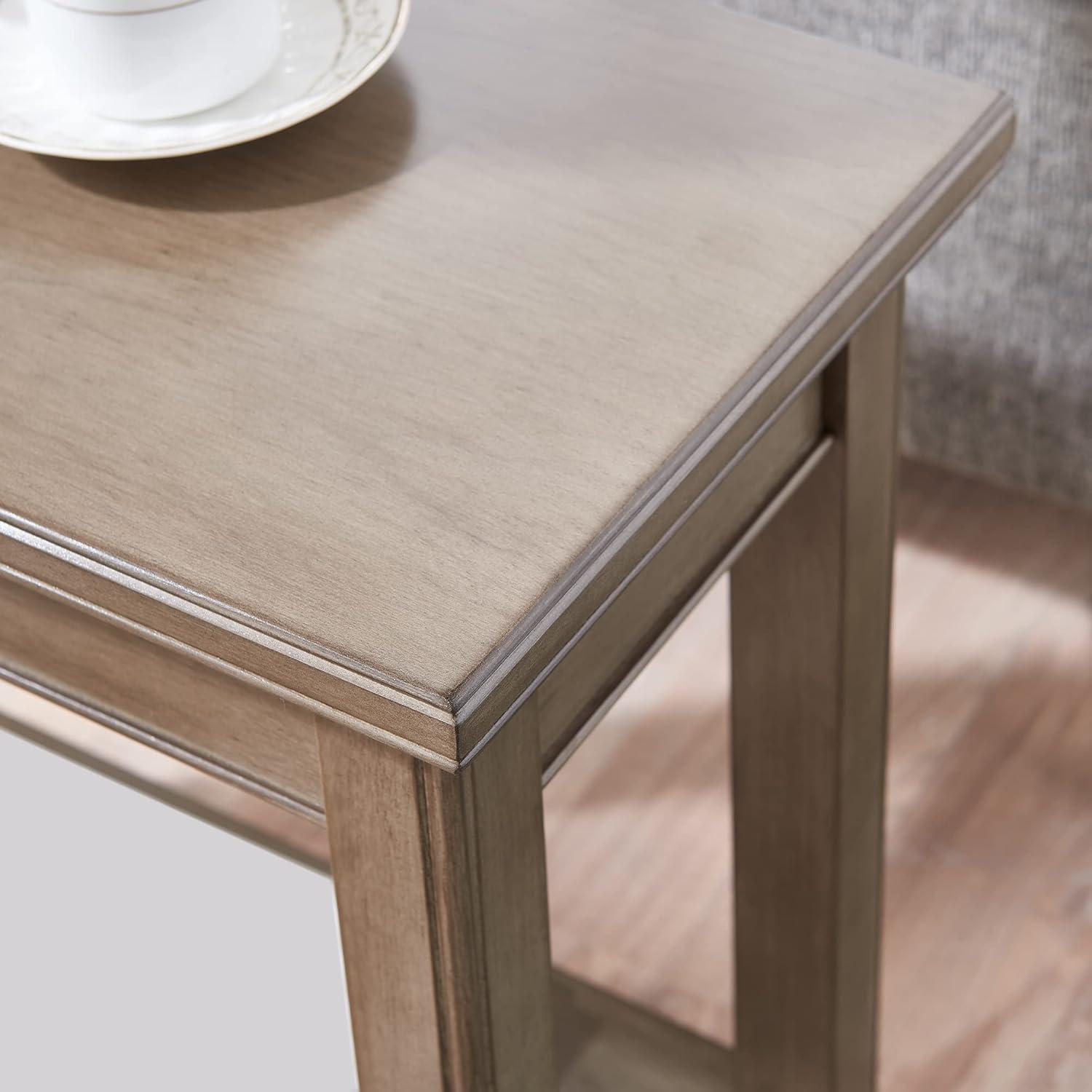 image:imageLeick Home Laurent End Table Solid Wood Bottom Display Shelf Narrow EasyAssembly for Living RoomBedroom Black 240 in L x 120 in W x 240 in H 10505BKGrey