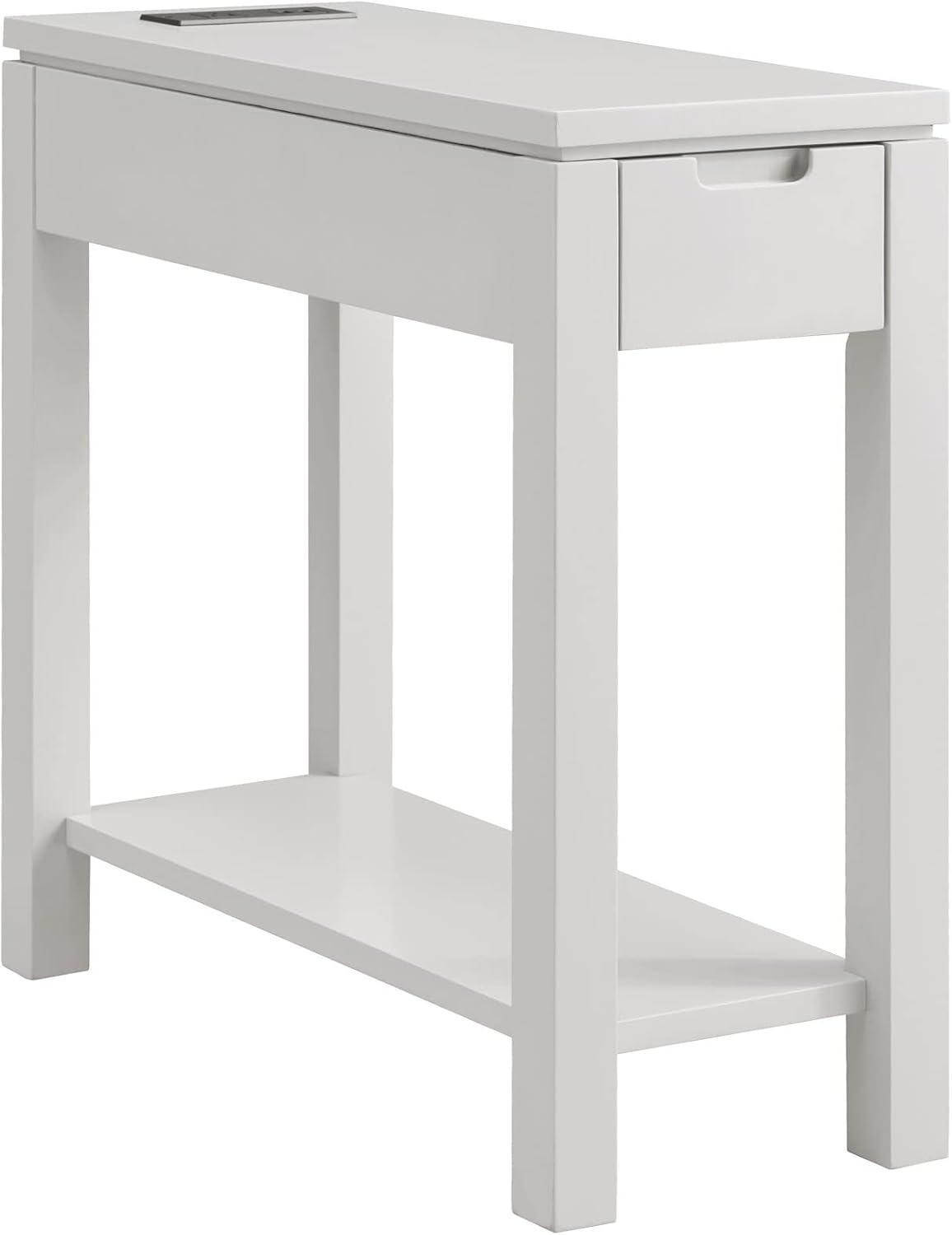 image:imageLeick Home Laurent End Table Solid Wood Bottom Display Shelf Narrow EasyAssembly for Living RoomBedroom Black 240 in L x 120 in W x 240 in H 10505BKGrey