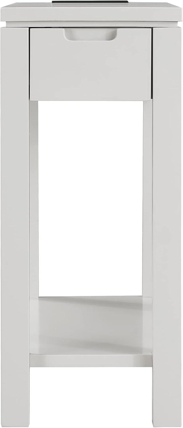 image:imageLeick Home Laurent End Table Solid Wood Bottom Display Shelf Narrow EasyAssembly for Living RoomBedroom Black 240 in L x 120 in W x 240 in H 10505BKGrey