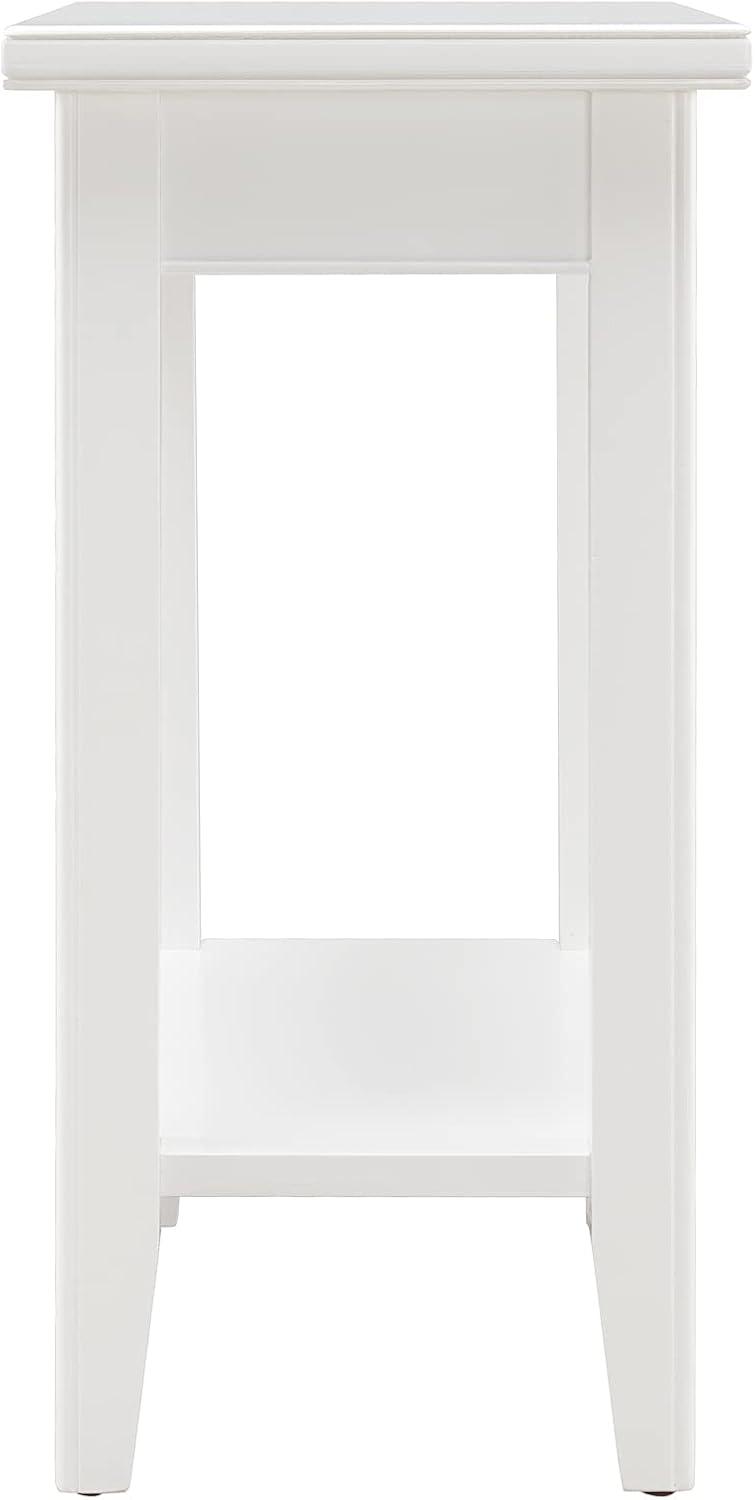 image:imageLeick Home Laurent End Table Solid Wood Bottom Display Shelf Narrow EasyAssembly for Living RoomBedroom Black 240 in L x 120 in W x 240 in H 10505BKWhite