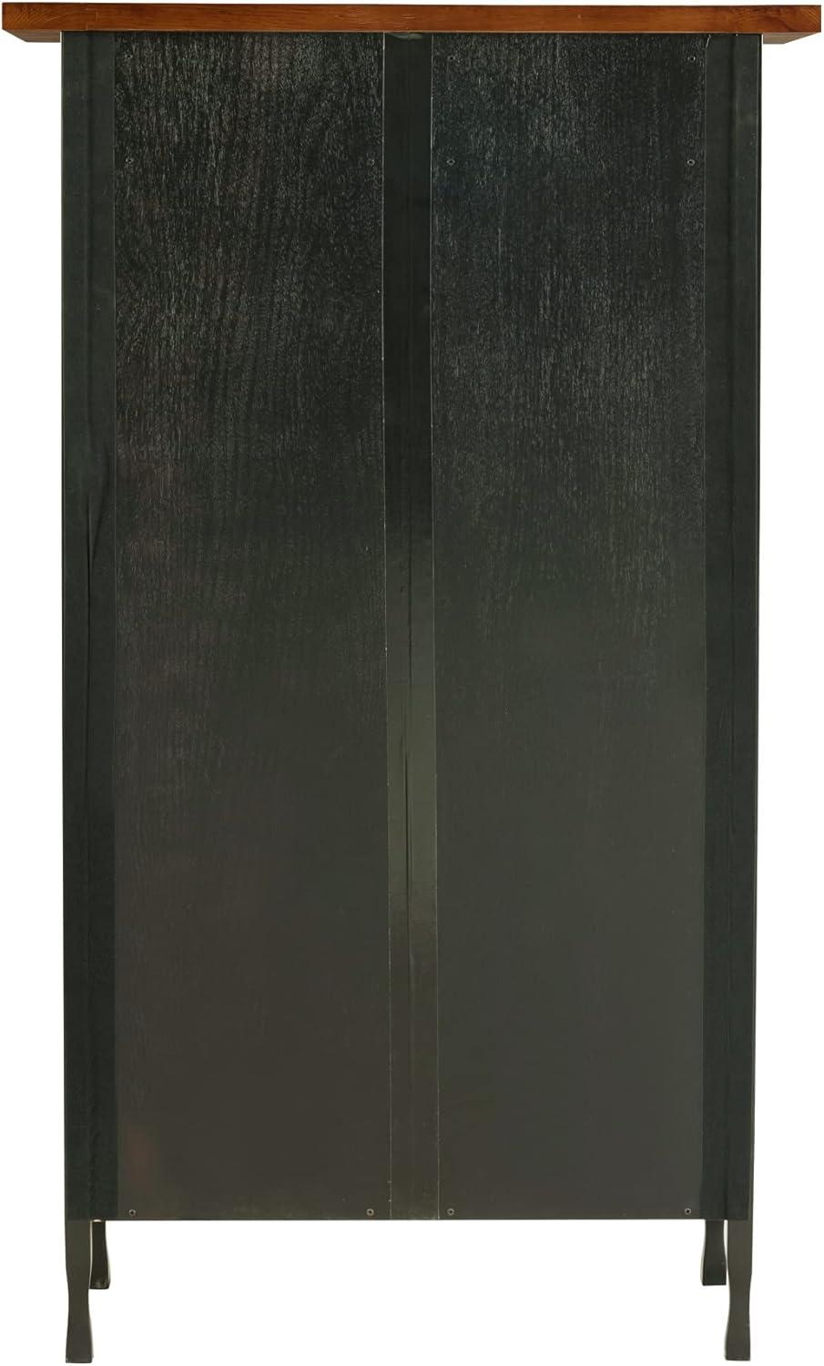 image:imageLeick Home Mission Impeccable Bookshelf Solid Wood 2 Drawers 2 Shelves Slatted Sides Blackened Hardware Easy Assembly Russet Brown 12 in D x 34 in W x 30 in H Item 8261Mission Oak Matte Black