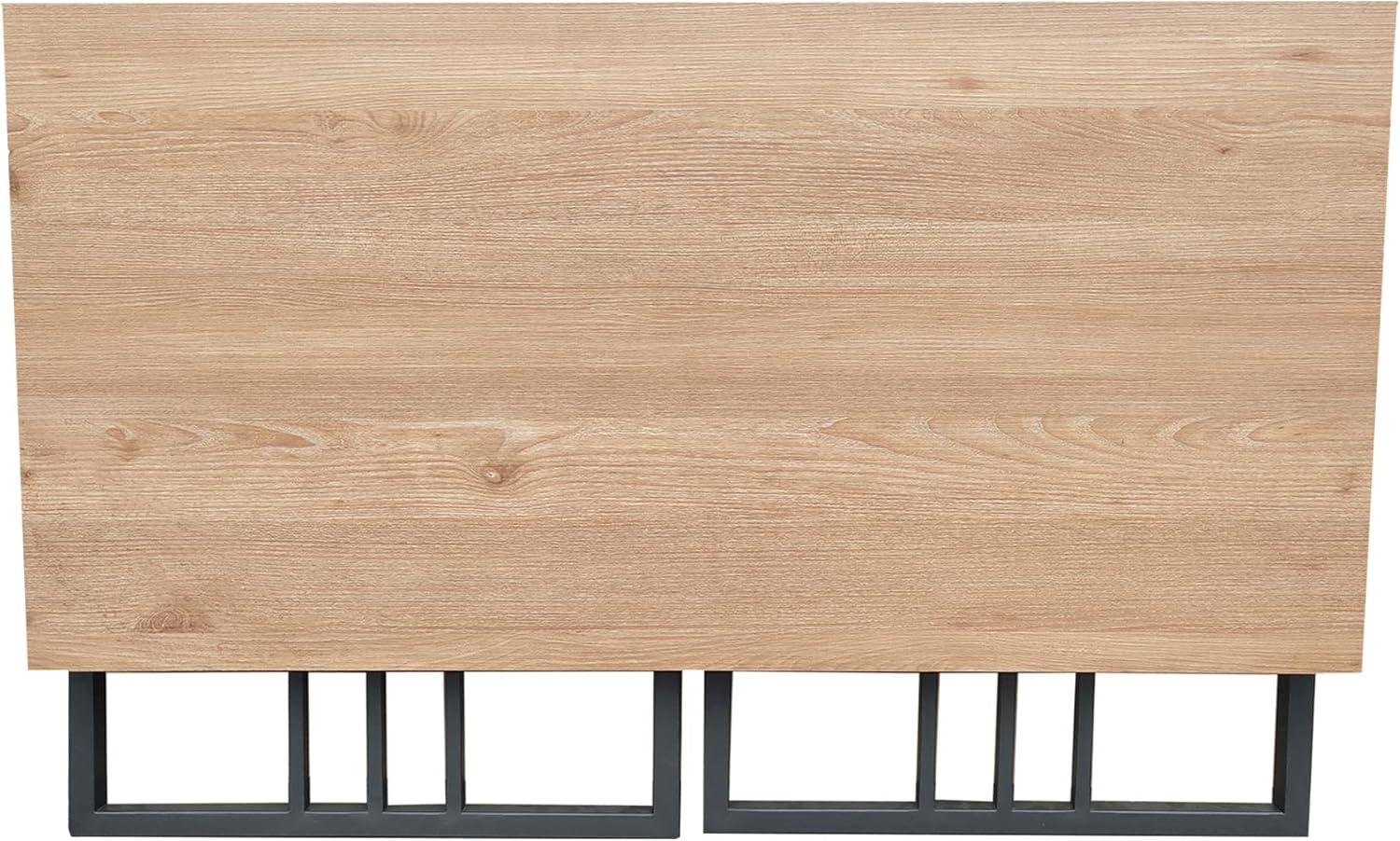 image:imageLeick Home Mission Office Desk Metal Frame with Wood Laminate Top Collapsible for Easy Storage for Home Office Apartments and Dorm Rooms White Oak and Gunmetal 70001WOGM