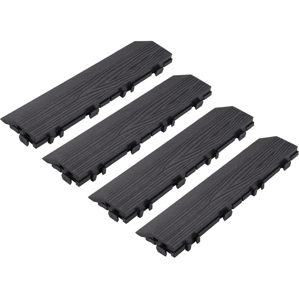 image:imageDesign House Straight Edge Trim for Square Deck Tiles Covers 6 Square Feet Ebony 4PackModern Ebony