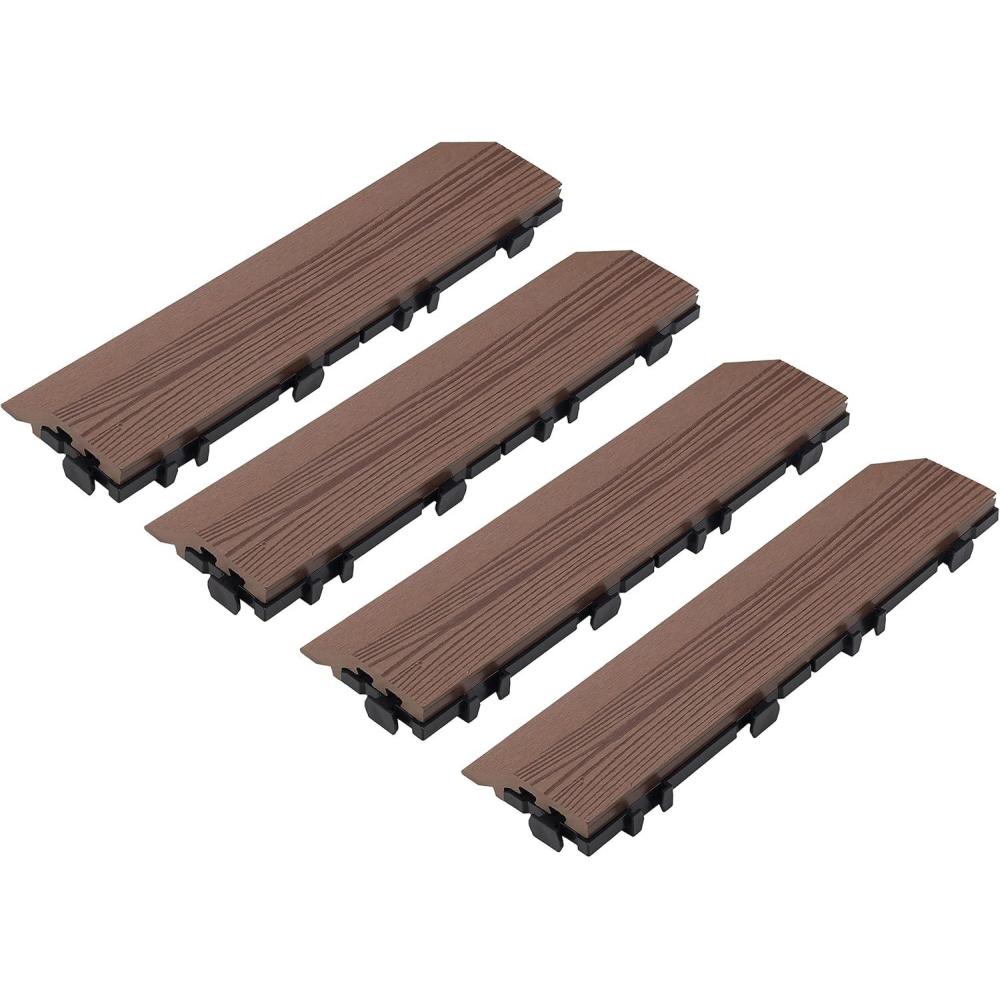 image:imageDesign House Straight Edge Trim for Square Deck Tiles Covers 6 Square Feet Ebony 4PackRusset Canyon