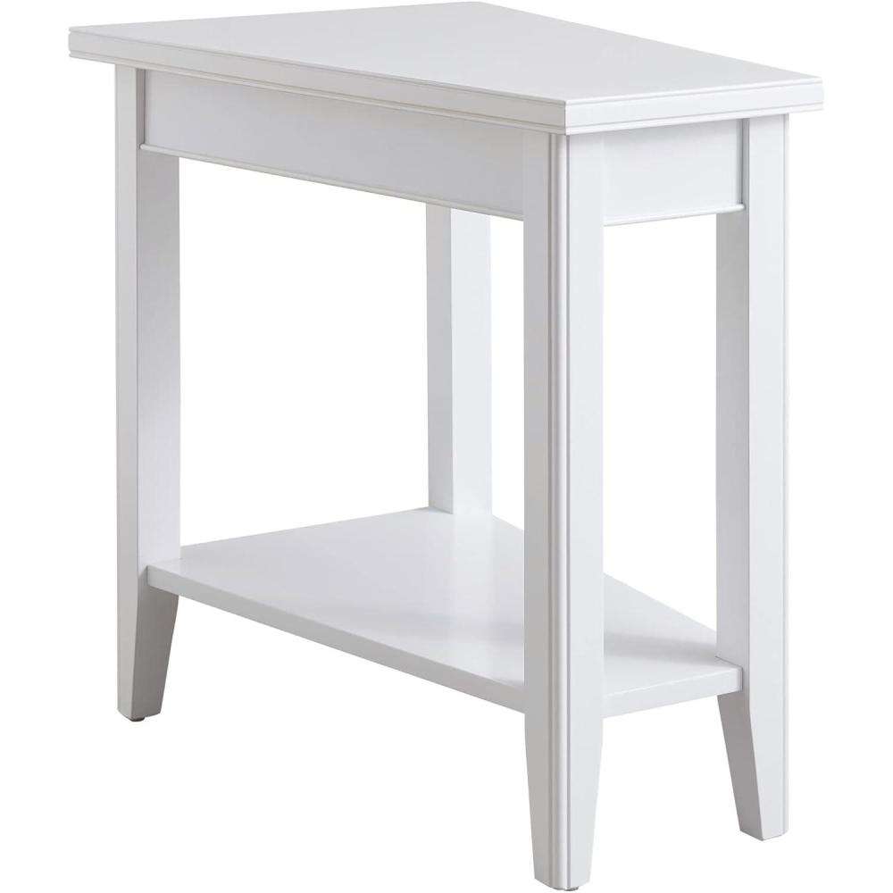 image:imageLeick Home 10502WT Laurent Recliner Wedge Table with Shelf White