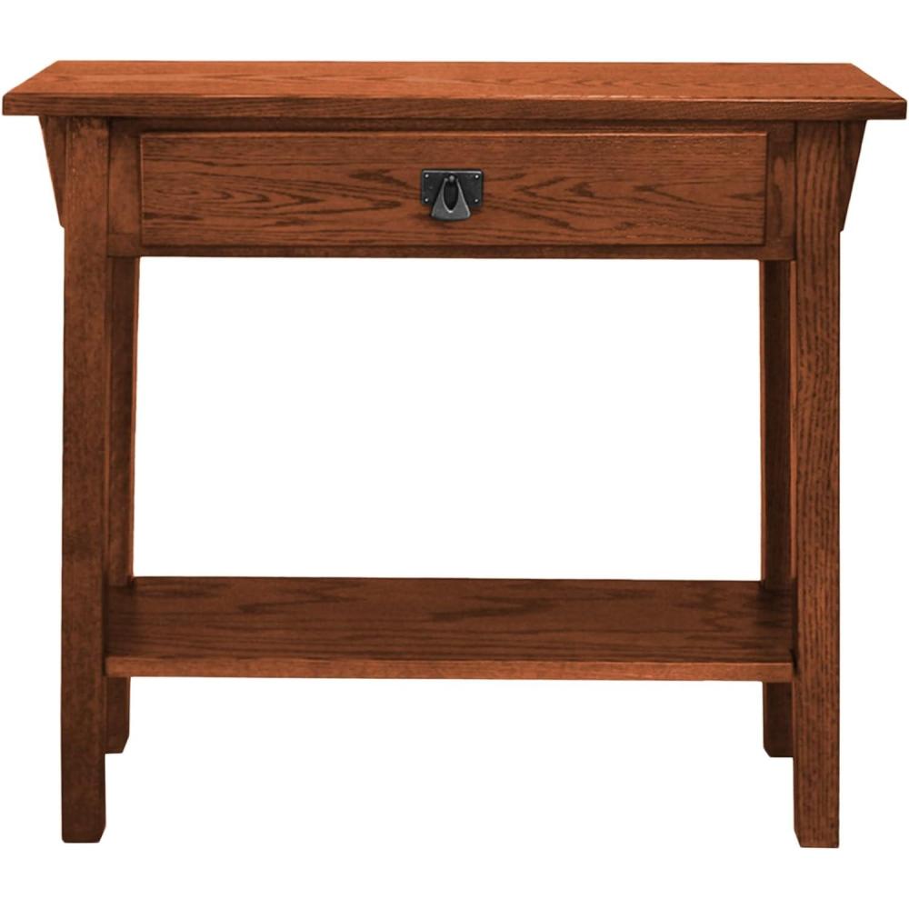 image:imageLeick Home 24032 Beckett One Drawer Hall Stand with Shelf for Living Room Hallway Entryway AnthracitePewterRusset