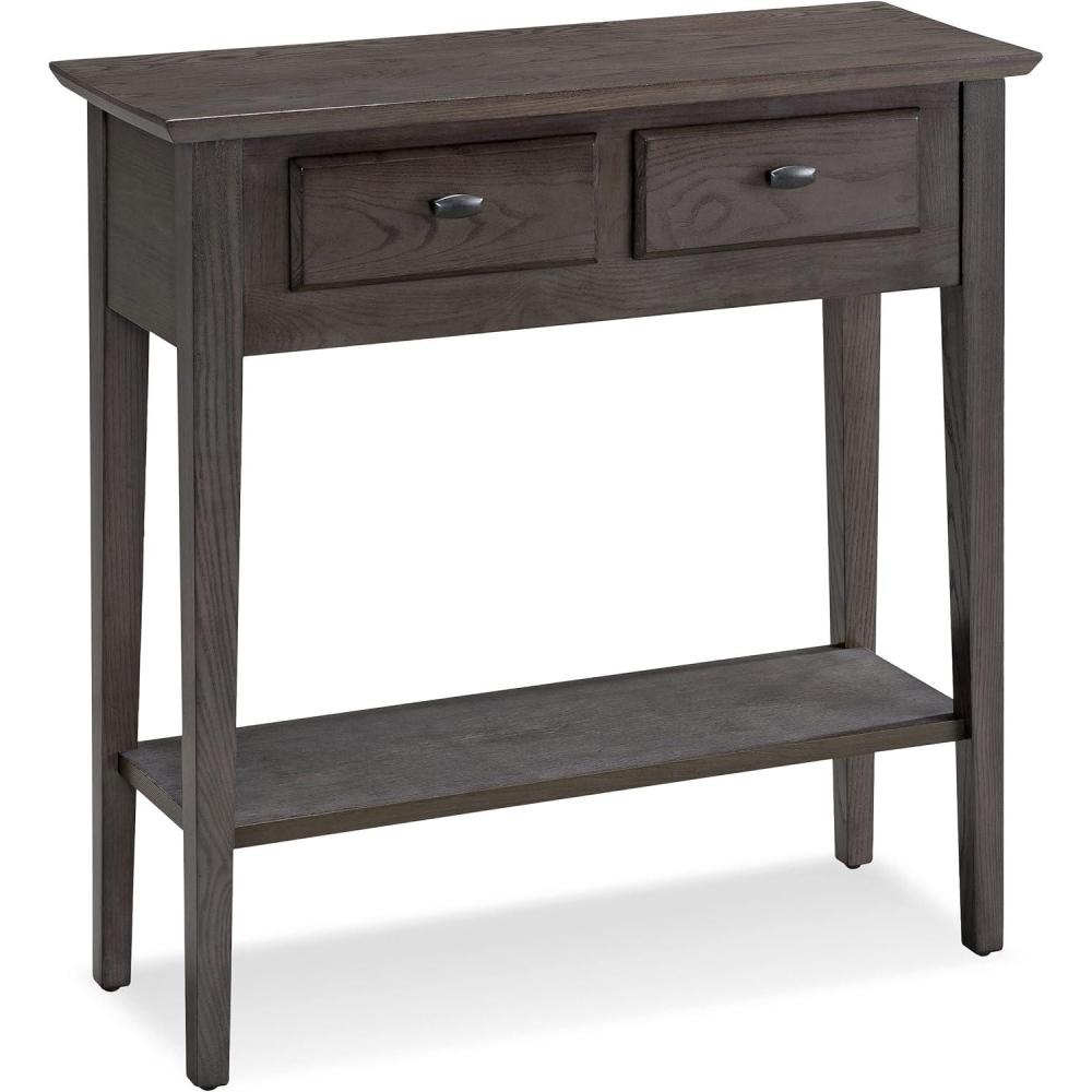 image:imageLeick Home 24032 Beckett One Drawer Hall Stand with Shelf for Living Room Hallway Entryway AnthracitePewterSmoke Gray Matte Black