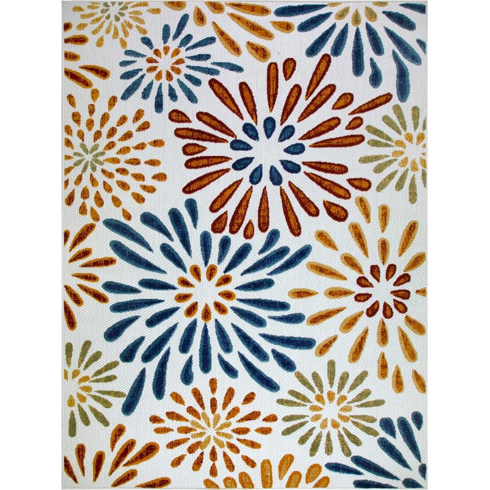 image:imageLeick Home 595439 Beam Flower Indoor Outdoor Area Rug Rectangle 710x10