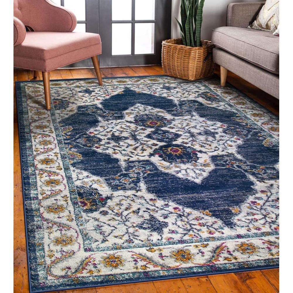 image:imageLeick Home 596296 Wendlyn Vintage Multicolor Medallion Boho Chic Faded Living Room Bedroom Area Rug Rectangle 710 x 10