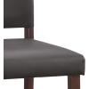 Brax Upholstered Back Counter Height Stools Set of 2, Ebony Faux Leather Seat, Brown Solid Wood Base, Comfortable Modern Bar Stools for Kitchen Counters and Islands – Leick Home, 10086CP/EB