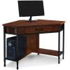 Ironcraft Rustic Writing Computer Desk with Drop Front Keyboard Drawer, Solid Wood Home Office Desk, Mission Oak and Black – Leick Home, 11200(FURNITURE)