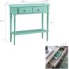 Leick Coastal Narrow Hall Stand/Sofa Table with Shelf, Kiwi Green, 11D x 30W x 28H in