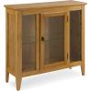 Leick Home 10000-GR Entryway One Door Curio Cabinet with Interior Light, Distressed Gray Wash(Desert Sands/Black)