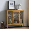 Leick Home 10000-GR Entryway One Door Curio Cabinet with Interior Light, Distressed Gray Wash(Desert Sands/Black)