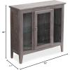 Leick Home 10000-GR Entryway One Door Curio Cabinet with Interior Light, Distressed Gray Wash(Distressed Gray Wash)