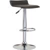 Leick Home 10042BL Black Adjustable Swivel Stool with Chrome Base, Set of 2, Black