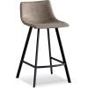 Leick Home 10136BL/GR Upholstered Steel Base Microfiber Counter Stool, Set of 2, for Kitchen Counters and Islands, Dapple Gray and Matte Black
