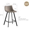Leick Home 10136BL/GR Upholstered Steel Base Microfiber Counter Stool, Set of 2, for Kitchen Counters and Islands, Dapple Gray and Matte Black