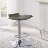 Leick Home 10138GR Contemporary Adjustable Height Swivel Stool with Chrome Base, Set of 2, Gray