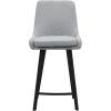 Leick Home 10144-BLGL Upholstered Back Counter Height Stool with Steel Base, Set of 2, for Kitchen Counters and Islands, Gray and Black