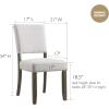 Leick Home 10186BB/HG Upholstered Back Dining Chair with Wood Base, Set of 2, for Dining Room, Blackbean and Heather Gray