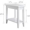 Leick Home 10502-WT Laurent Recliner Wedge Table with Shelf, White