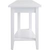 Leick Home 10502-WT Laurent Recliner Wedge Table with Shelf, White