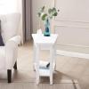 Leick Home 10502-WT Laurent Recliner Wedge Table with Shelf, White