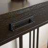Leick Home 11233 Ironcraft Rustic Two Drawer Hall Console Sofa Table with Shelf, Mission Oak and Black Metal(Black Wash)