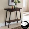 Leick Home 11233 Ironcraft Rustic Two Drawer Hall Console Sofa Table with Shelf, Mission Oak and Black Metal(Walnut)