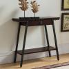 Leick Home 11233 Ironcraft Rustic Two Drawer Hall Console Sofa Table with Shelf, Mission Oak and Black Metal(Walnut)