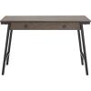 Leick Home 11400 Empiria Metal and Wood Laptop Computer Desk with Drop Front Keyboard Drawer, Walnut and Foundry Bronze(Grey)