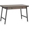 Leick Home 11400 Empiria Metal and Wood Laptop Computer Desk with Drop Front Keyboard Drawer, Walnut and Foundry Bronze(Grey)